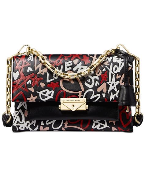 Michael Kors Cece Graffiti Print Leather Small .